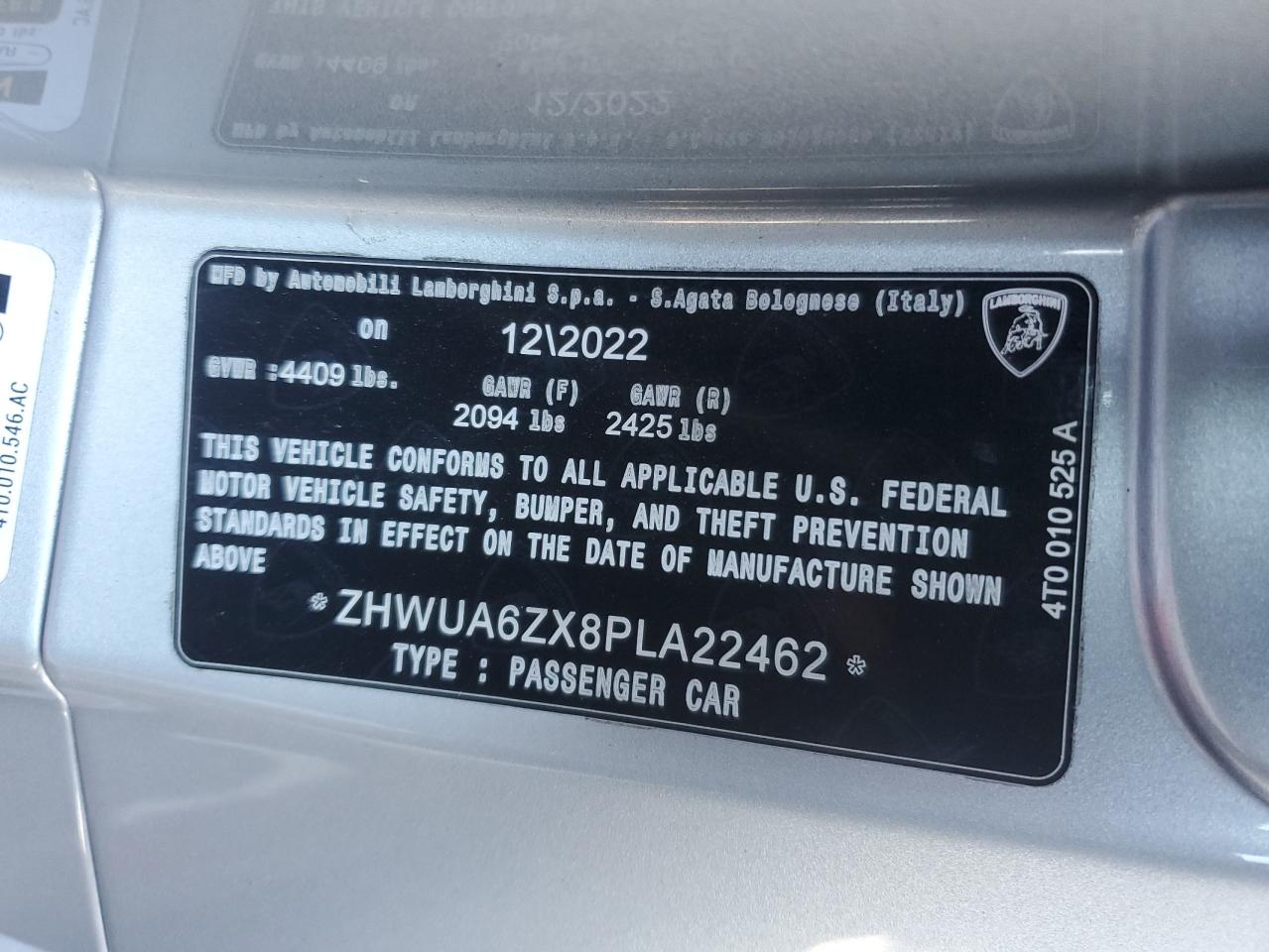 Lot #3315676773 2023 LAMBORGHINI HURACAN ST