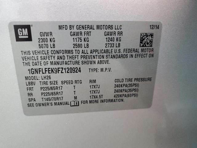 2015 CHEVROLET EQUINOX LT - 1GNFLFEK9FZ120924
