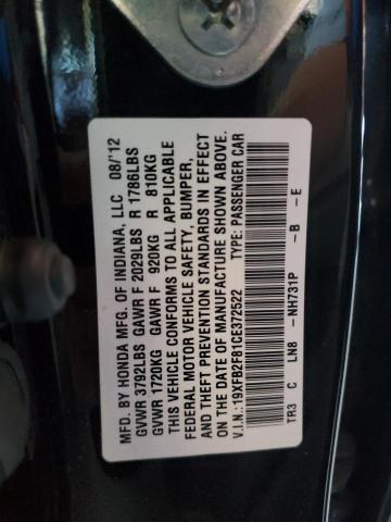 2012 HONDA CIVIC EX - 19XFB2F81CE372522