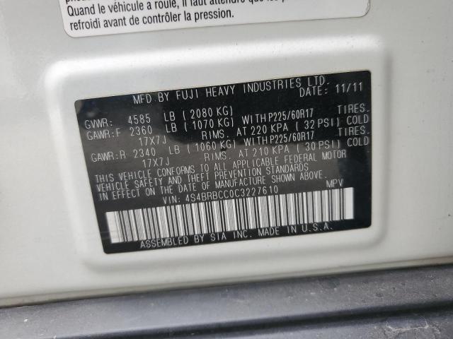 2012 SUBARU OUTBACK 2.5I PREMIUM - 4S4BRBCC0C3227610