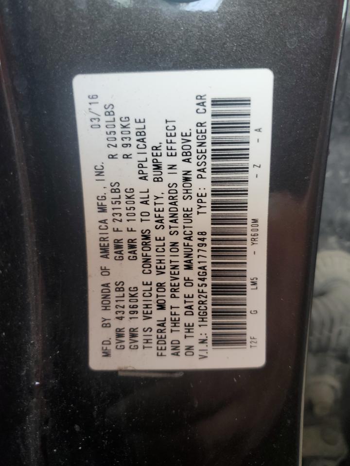 Lot #3302768337 2016 HONDA ACCORD SPO