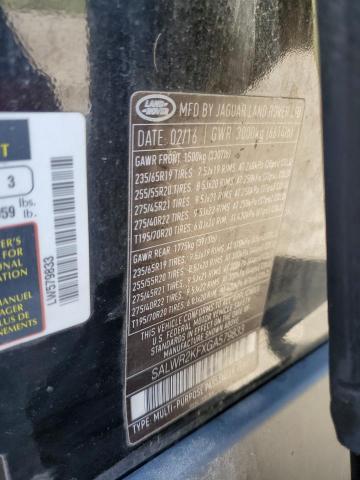 2016 LAND ROVER RANGE ROVE #3256417356