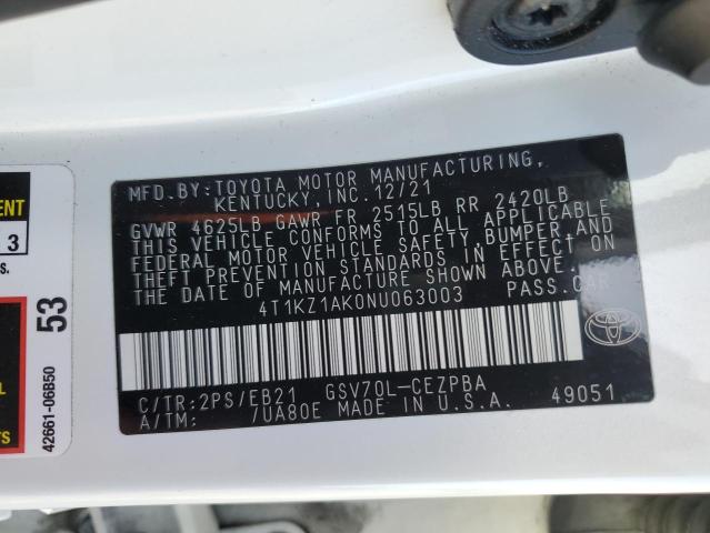 2022 TOYOTA CAMRY TRD - 4T1KZ1AK0NU063003