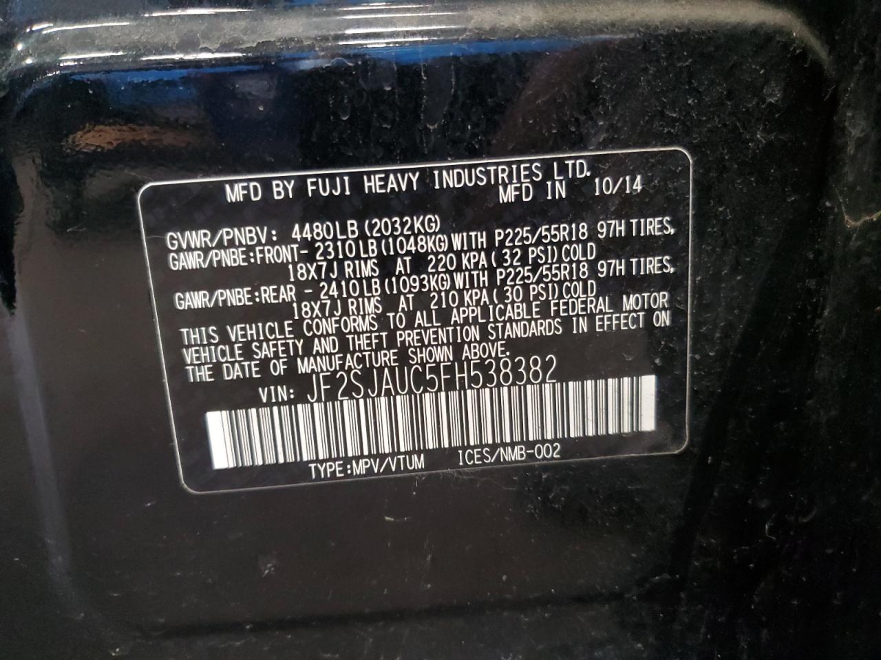 SUBARU FORESTER 2.5I TOURING