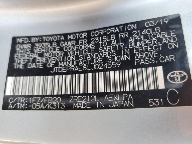 2020 TOYOTA COROLLA LE #3287628028