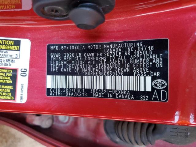 2016 TOYOTA COROLLA L #3259785602