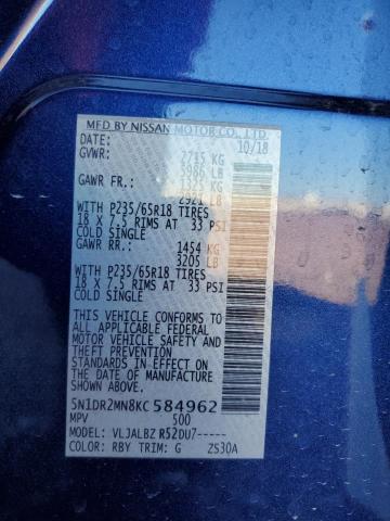 2019 NISSAN PATHFINDER - 5N1DR2MN8KC584962