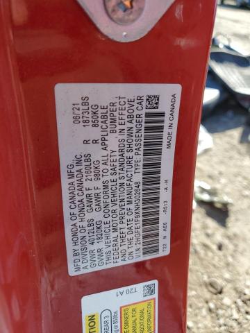 2022 HONDA CIVIC TOUR 2HGFE1F9XNH302648