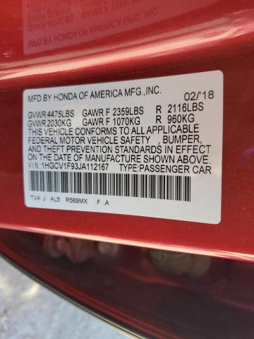 2018 HONDA ACCORD TOU - 1HGCV1F93JA112167