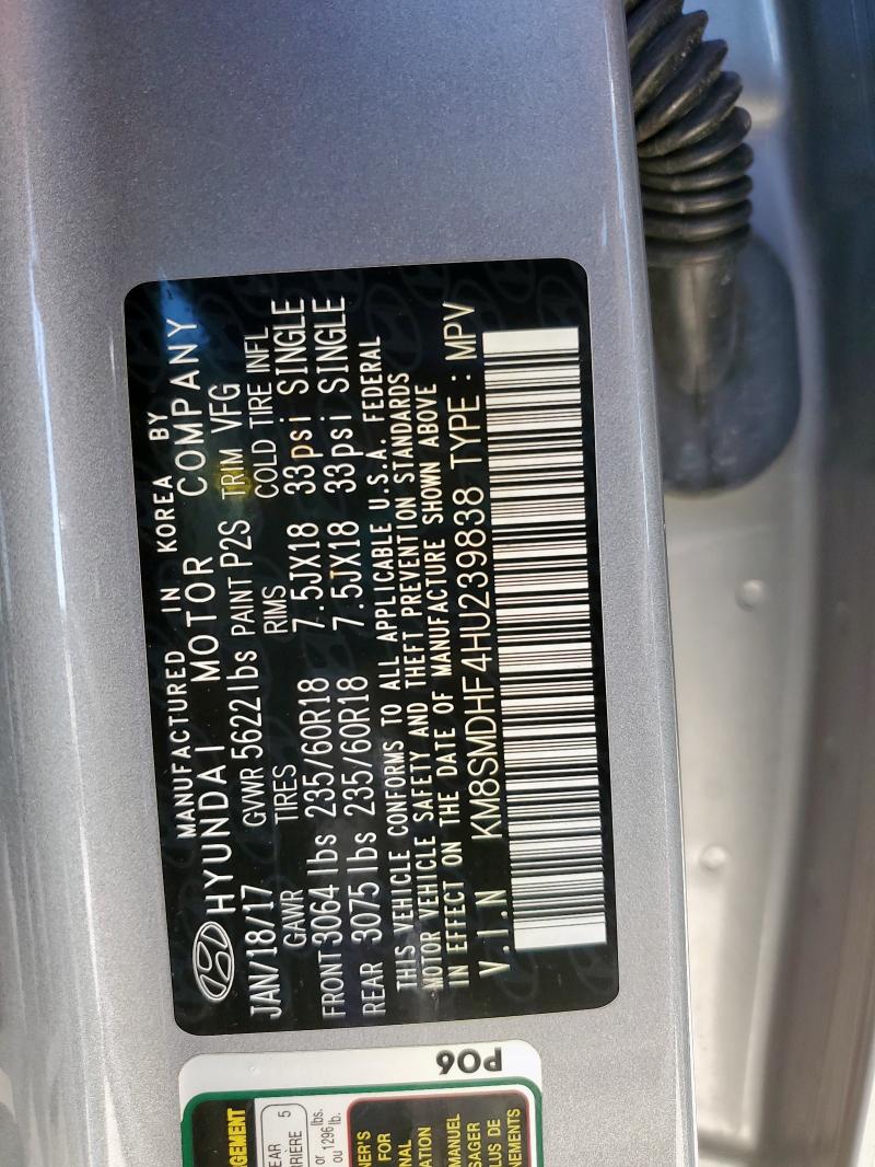 2017 HYUNDAI SANTA FE S #3291200023