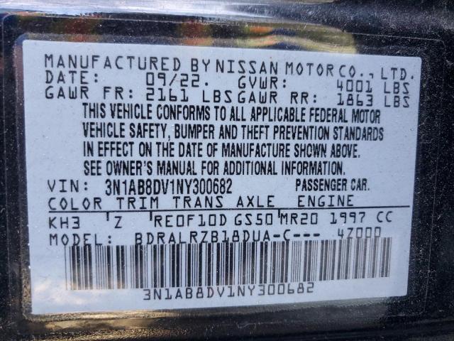 2022 NISSAN SENTRA SR 3N1AB8DV1NY300682