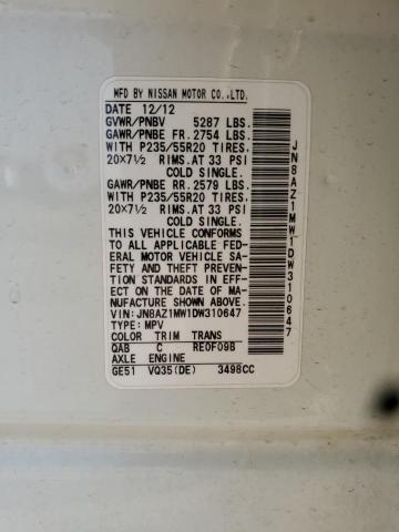 2013 NISSAN MURANO S - JN8AZ1MW1DW310647