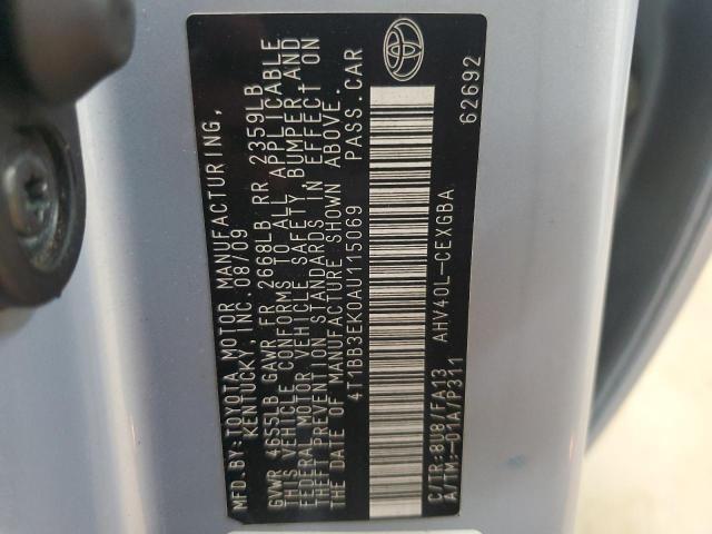 2010 TOYOTA CAMRY HYBR - 4T1BB3EK0AU115069