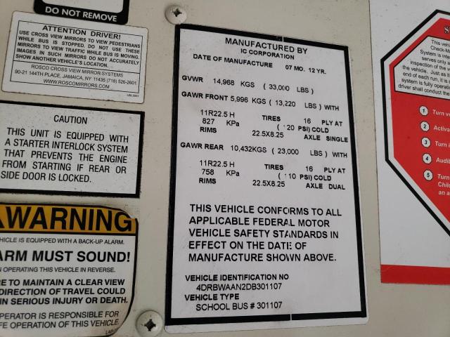 2013 IC CORPORATION CE SERIES SCHOOL #3262629690