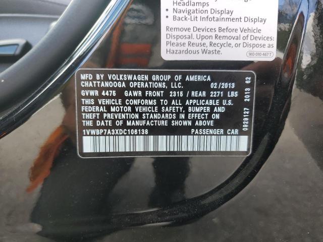 2013 VOLKSWAGEN PASSAT SE #3304059513