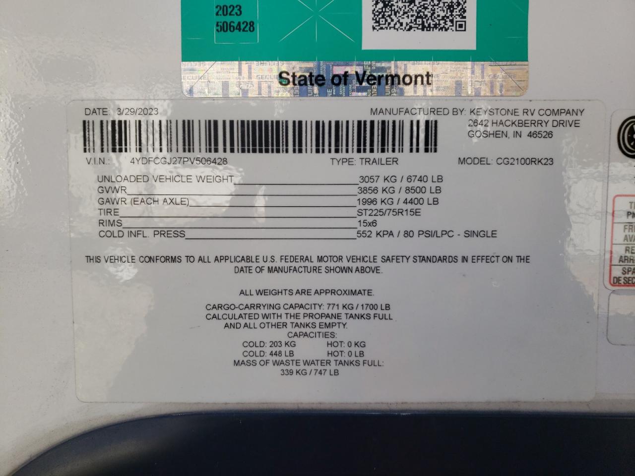 Lot #3290287257 2023 KEYSTONE RV COUGAR FIF