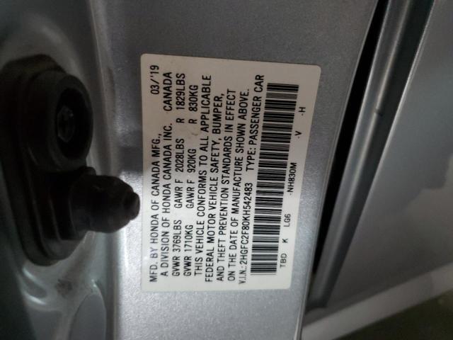 2019 HONDA CIVIC SPORT - 2HGFC2F80KH542483