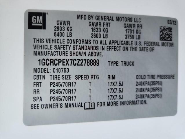2012 CHEVROLET SILVERADO C1500 - 1GCRCPEX7CZ278889