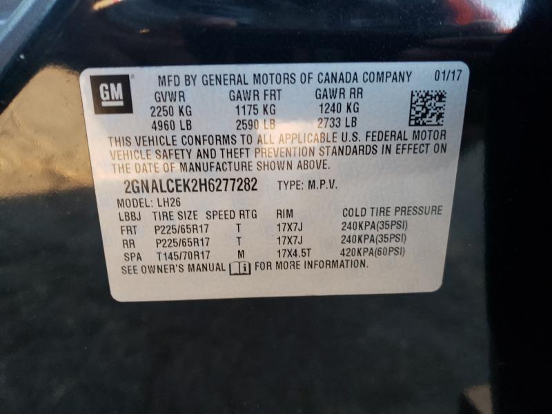 2017 CHEVROLET EQUINOX LT #3293432431