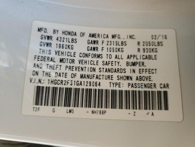 2016 HONDA ACCORD SPO - 1HGCR2F51GA129064