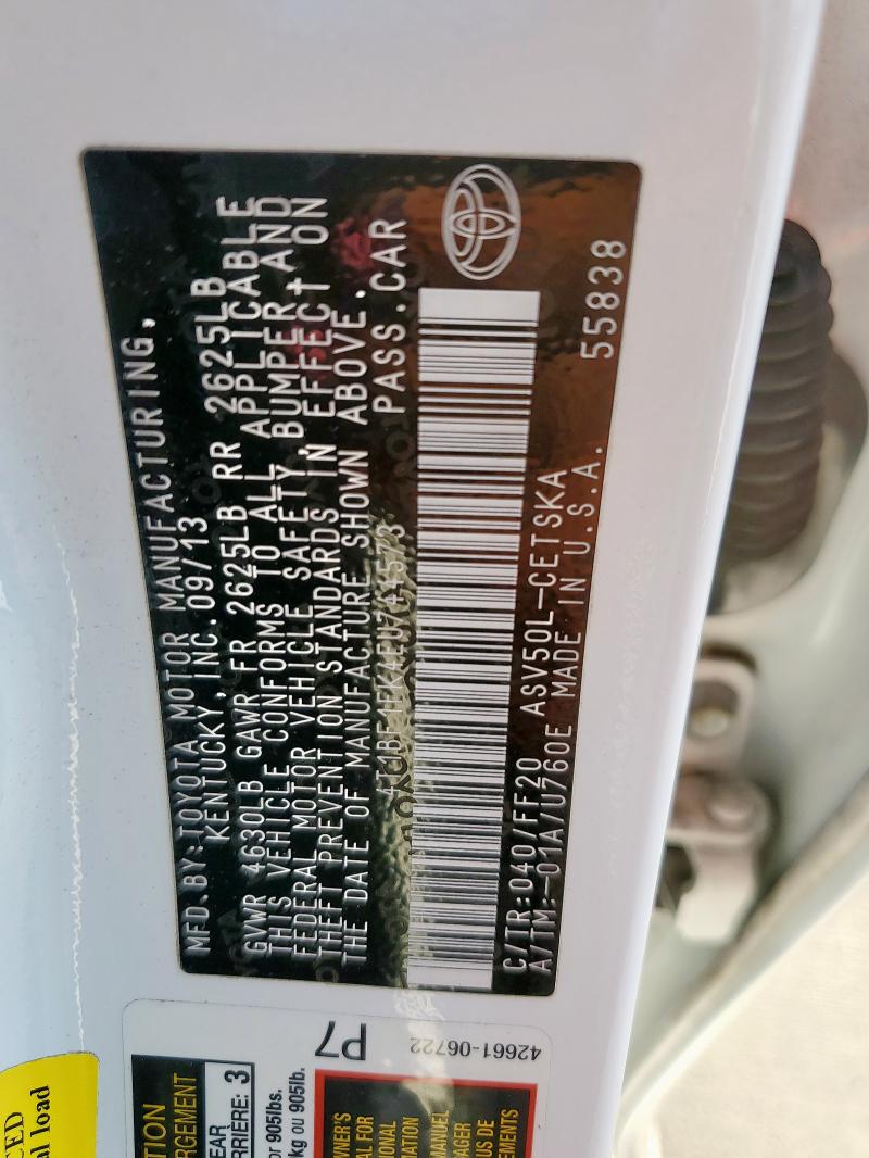 2014 TOYOTA CAMRY L - 4T1BF1FK4EU744573