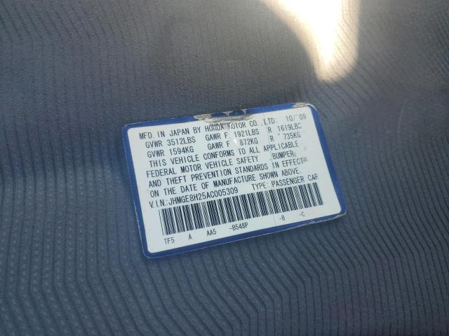 2010 HONDA FIT - JHMGE8H25AC005309