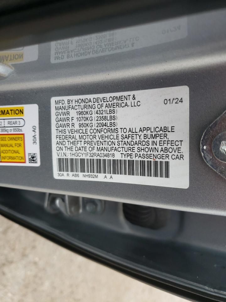 Lot #3317702085 2024 HONDA ACCORD EX