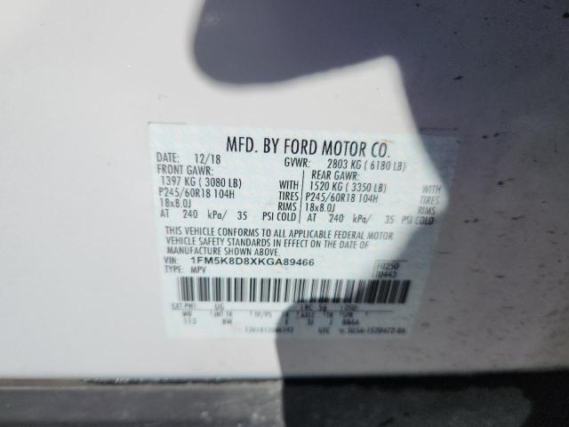 2019 FORD EXPLORER X - 1FM5K8D8XKGA89466