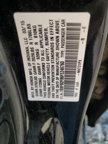 2015 HONDA CIVIC EX - 19XFB2F86FE246760