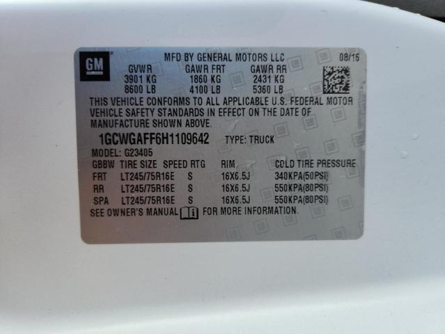 2017 CHEVROLET EXPRESS G2 - 1GCWGAFF6H1109642