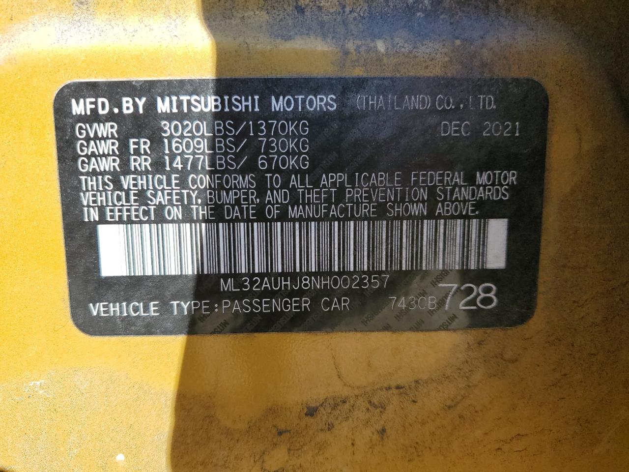 MITSUBISHI MIRAGE ES