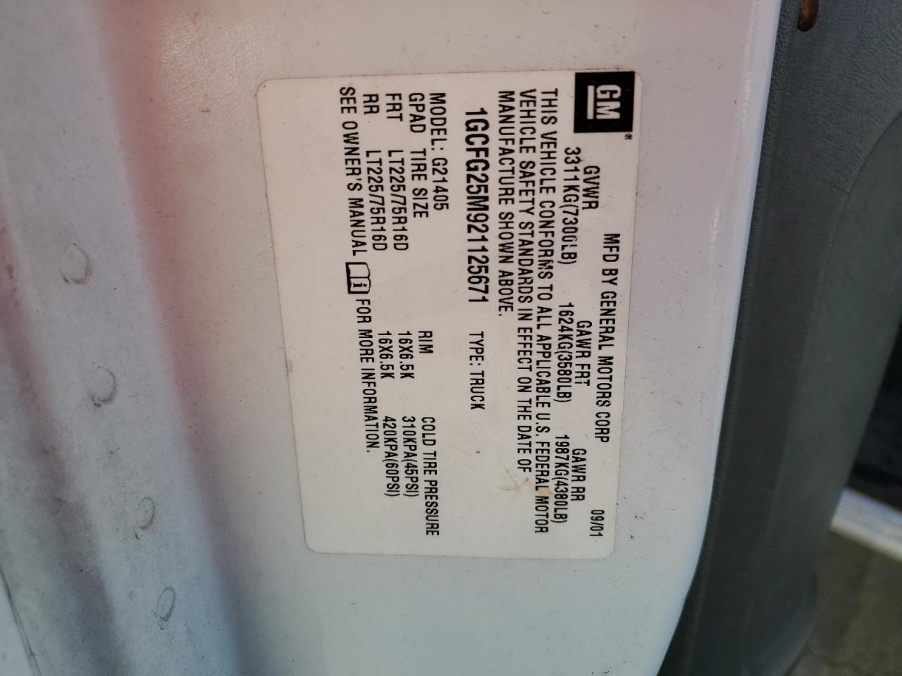 Lot #3277235940 2002 CHEVROLET EXPRESS G2