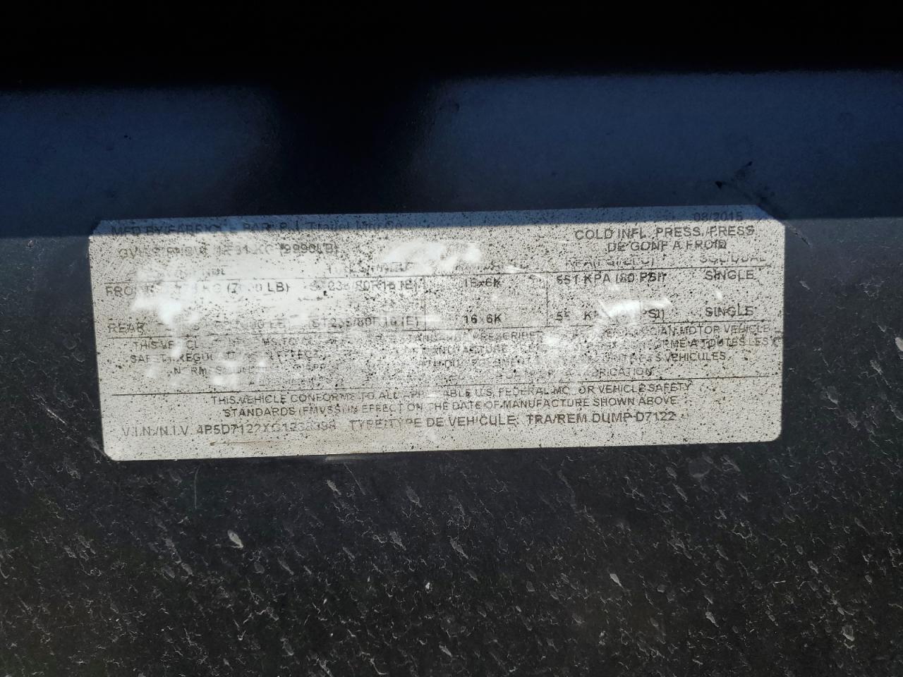 Lot #3271997354 2016 PJ TRAILER DUMP TRAIL