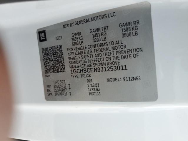 2018 CHEVROLET COLORADO L 1GCHSCEN9J1253011