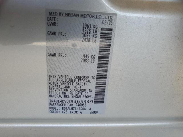 2025 NISSAN ALTIMA SV 1N4BL4DV0SN365349