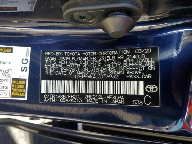 2020 TOYOTA COROLLA LE - JTDEPRAE4LJ116932