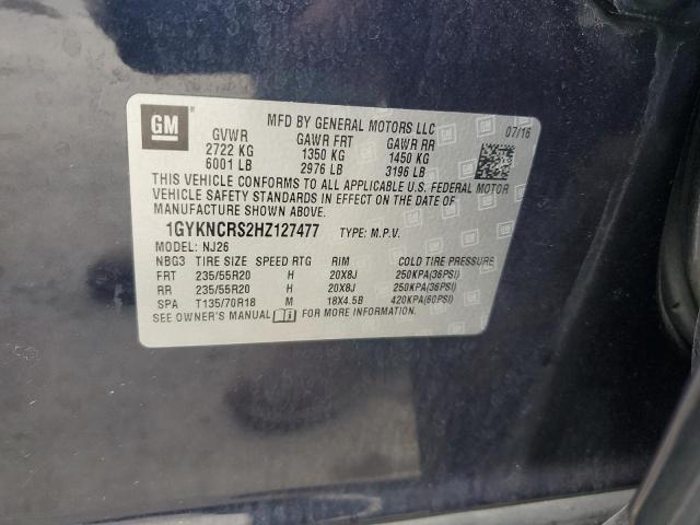 2017 CADILLAC XT5 PREMIU 1GYKNCRS2HZ127477