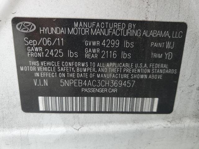 2012 HYUNDAI SONATA GLS - 5NPEB4AC3CH369457