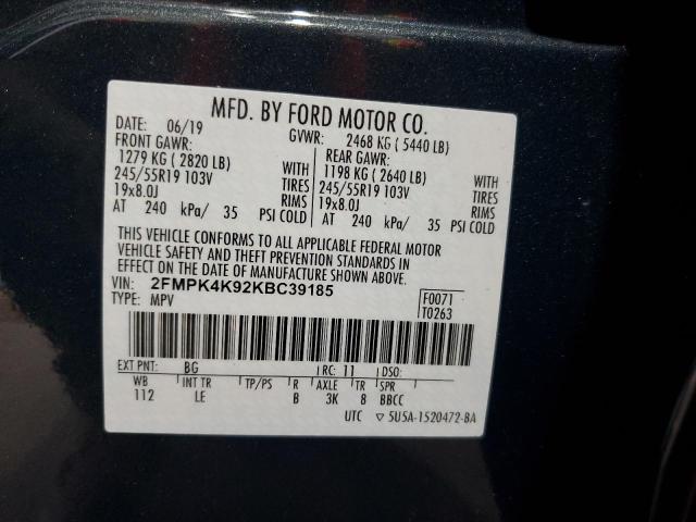 2019 FORD EDGE TITAN - 2FMPK4K92KBC39185