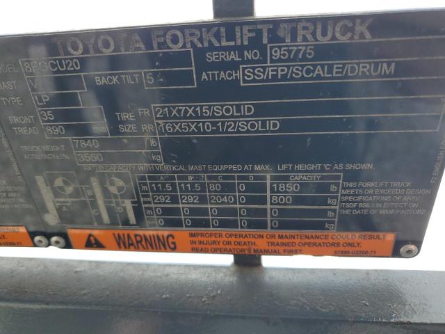 2018 TOYT FORKLIFT #3281469004