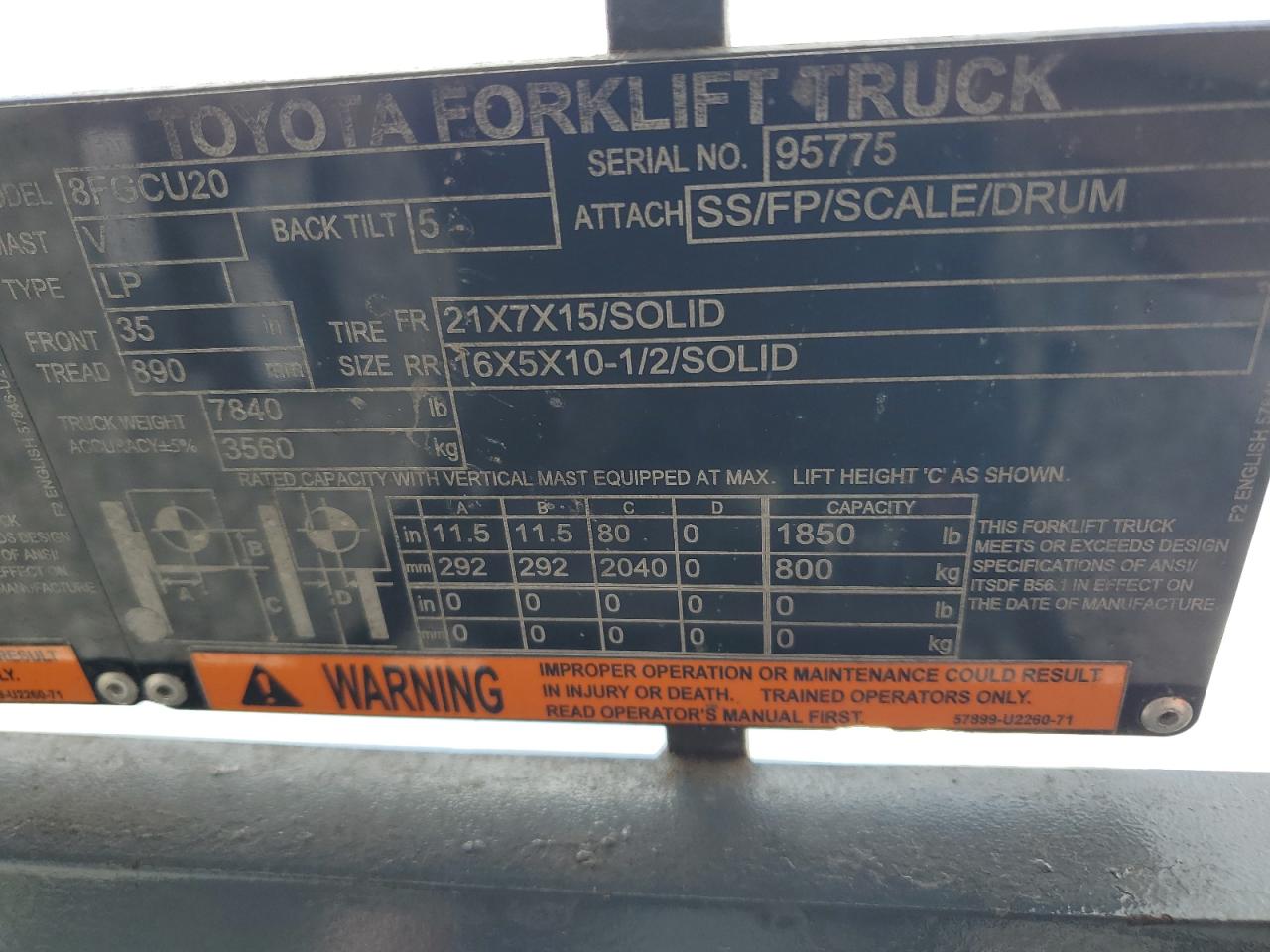 Lot #3281469004 2018 TOYT FORKLIFT