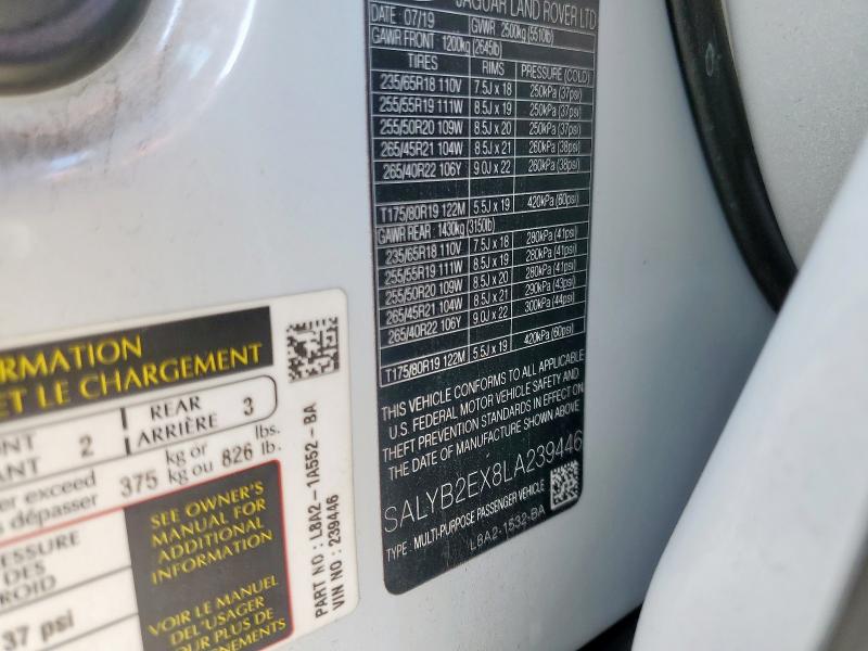 2020 LAND ROVER RANGE ROVER VELAR S #3274801152