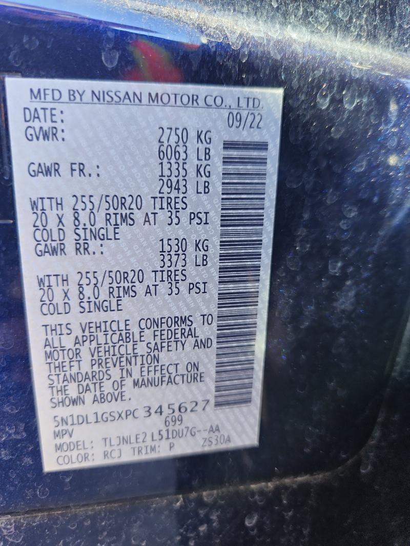 2023 INFINITI QX60 SENSO 5N1DL1GSXPC345627