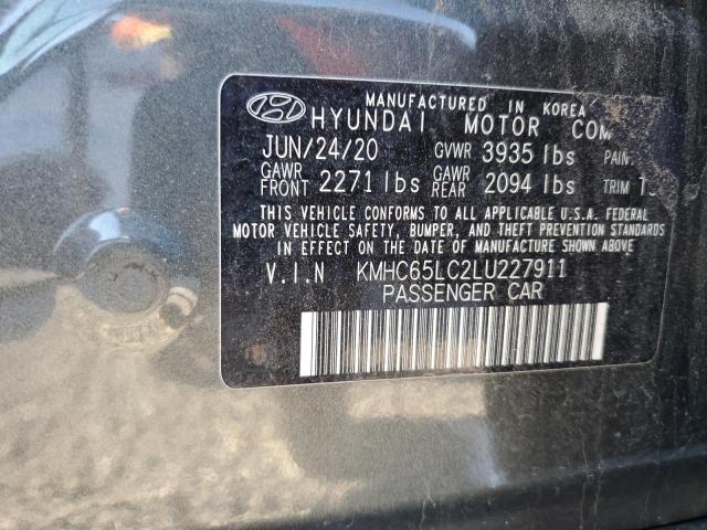2020 HYUNDAI IONIQ BLUE KMHC65LC2LU227911