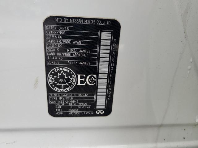 2019 INFINITI QX50 ESSEN 3PCAJ5M31KF109042