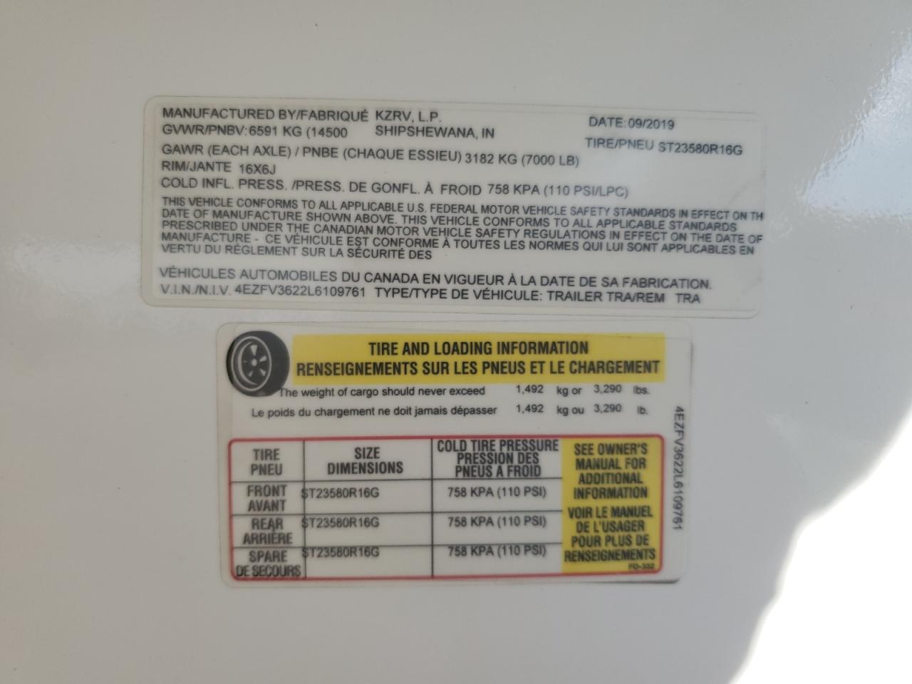 Lot #3279483301 2020 DURA 5TH WHEEL