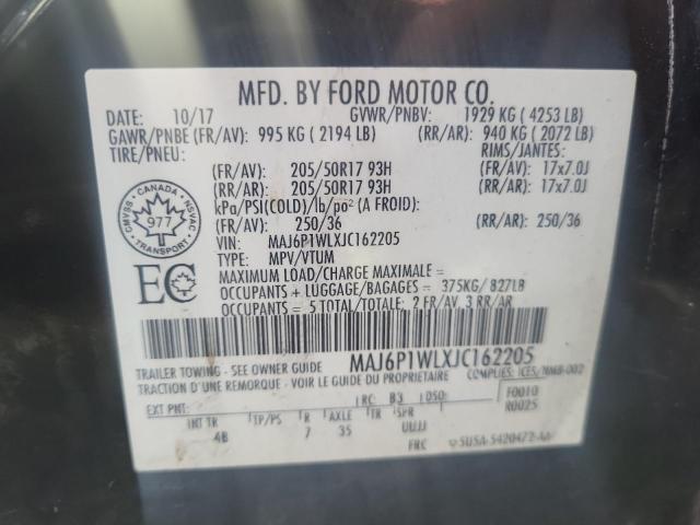 2018 FORD ECOSPORT T MAJ6P1WLXJC162205