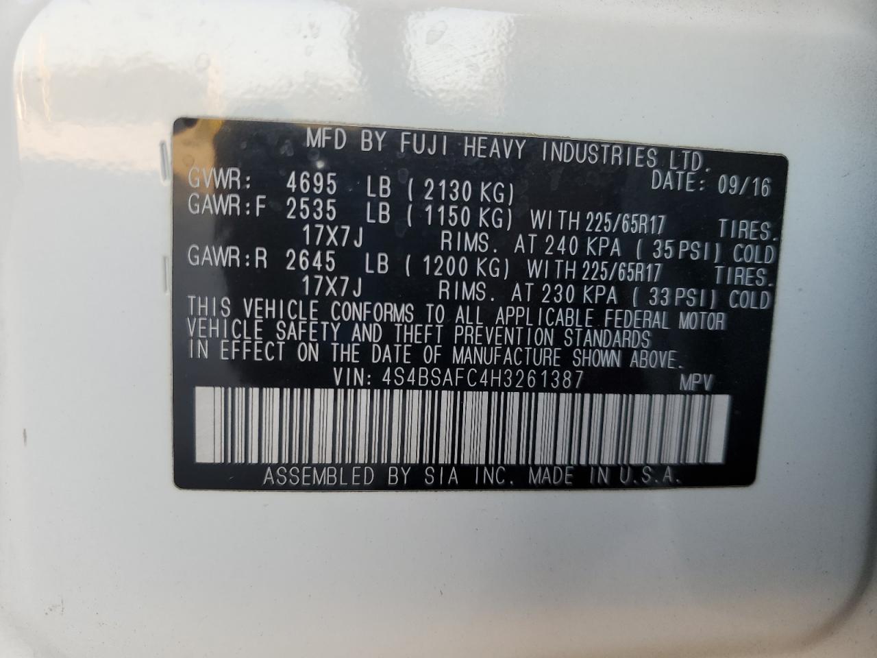 SUBARU OUTBACK 2.5I PREMIUM