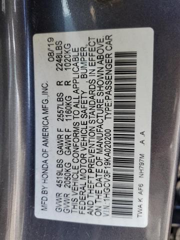 2019 HONDA ACCORD HYB - 1HGCV3F19KA020200