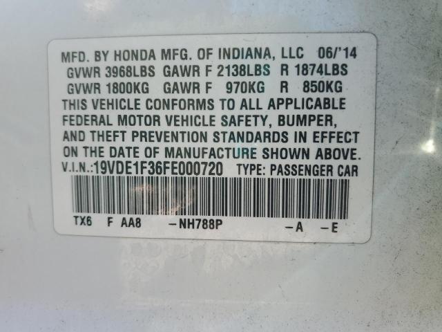 2015 ACURA ILX 20 19VDE1F36FE000720